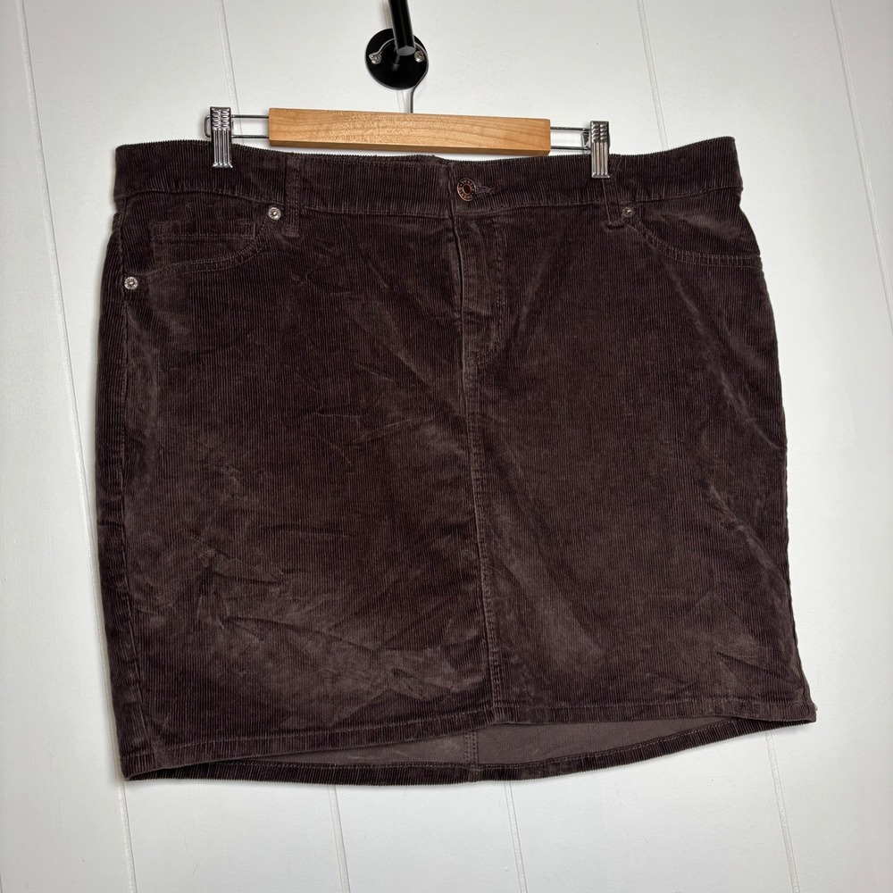 Torrid Brown Corduroy Mini Skirt Plus Size 18 Earthy Cottage Forest Preppy